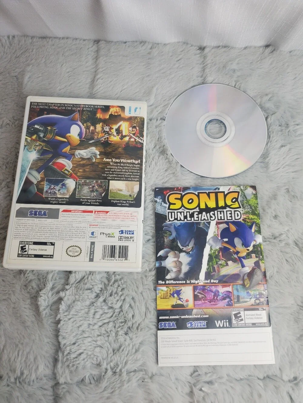 Sonic and the Black Knight (Nintendo Wii, 2009) Original Case & Manuel Works!